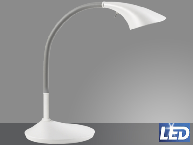 Lmpara de mesa led LILY BLANCO, Articulada y flexible, muy potente, luz clida 3000k, 6.5w y 570 lmenes.