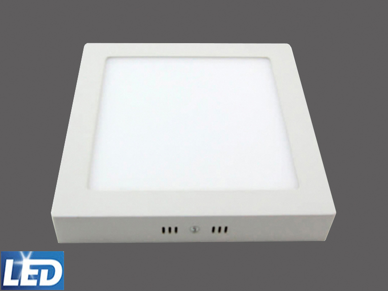 Downlight LED de superficie cuadrado PEGASO, 18W, 1,425L, 6.500K, 225x225x40mm  
