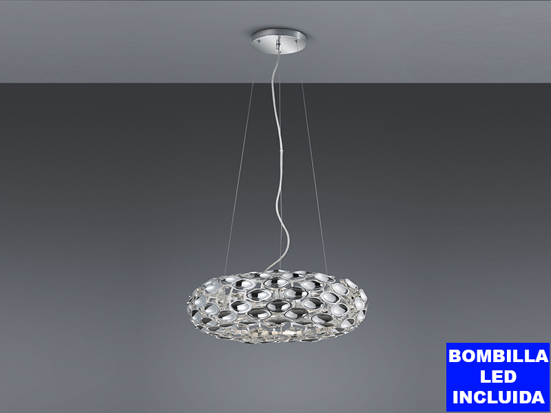 Lámpara de techo Spoon diseño original conchas color cromado bombillas de led 5w incluidas 