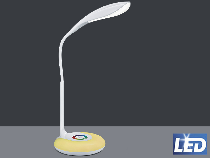 Lámpara de lectura KRAIT Blanco luz cálida 3 intensidades y base colores RGB