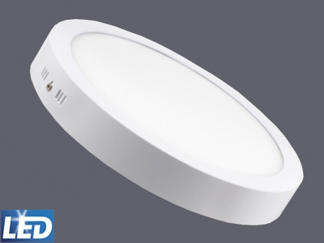 Downlight LED de superficie redondo AQUILES, 24W, 1800L, 6.500ºK, Diámetro 300, Altura 40mm.