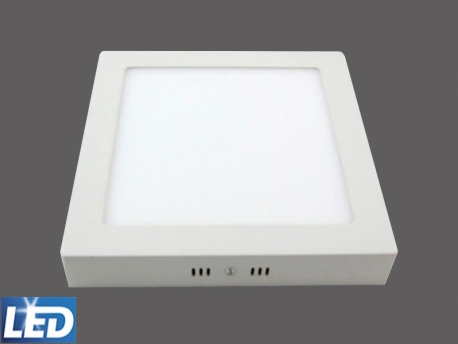Downlight LED de superficie cuadrado PEGASO, 18W, 1,425L, 6.500ºK, 225x225x40mm  
