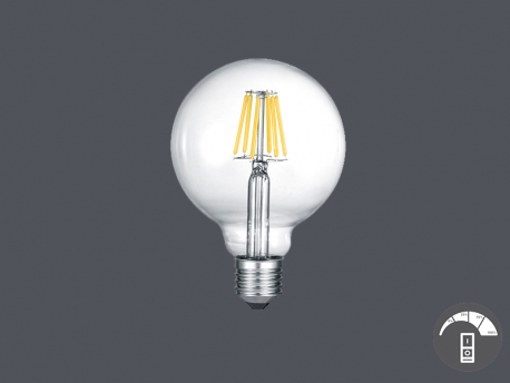 Bombeta LED Decorativa Vintage, 8w llum càlida 2.700ºK, 3 intensitats des de l'interruptor ja instal·lat. 95mm